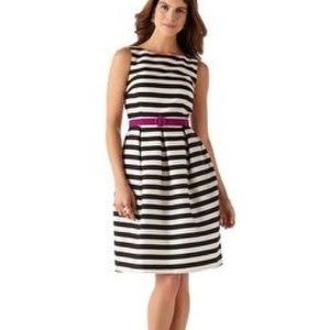 White House Black Market striped fit & flare dress